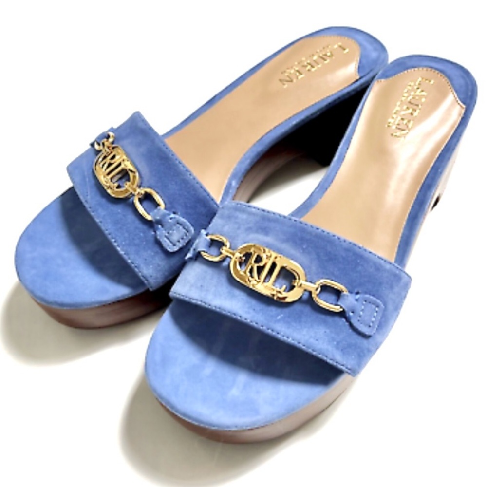 NWOT Ralph Lauren Roxanne Embellished Platform Sandals - Picture 2 of 16